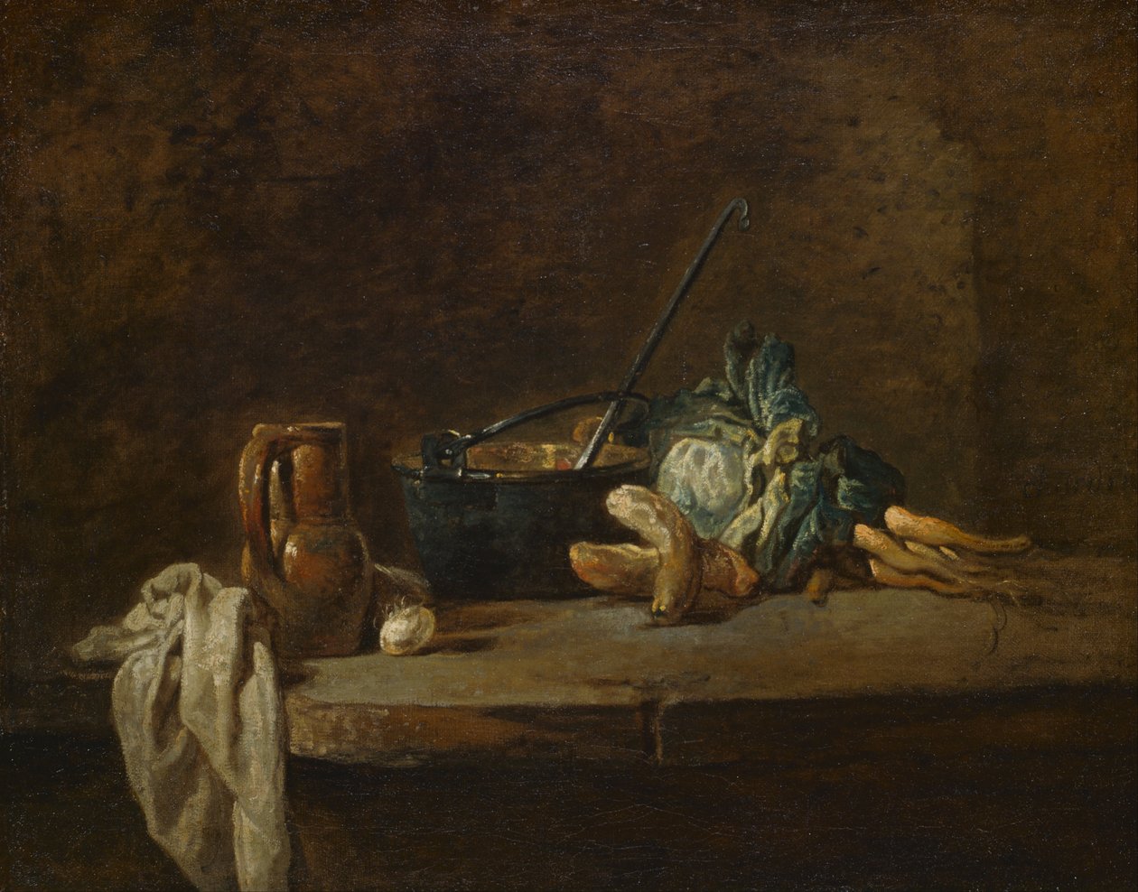 Groenten voor de soep door Jean Baptiste Simeon Chardin