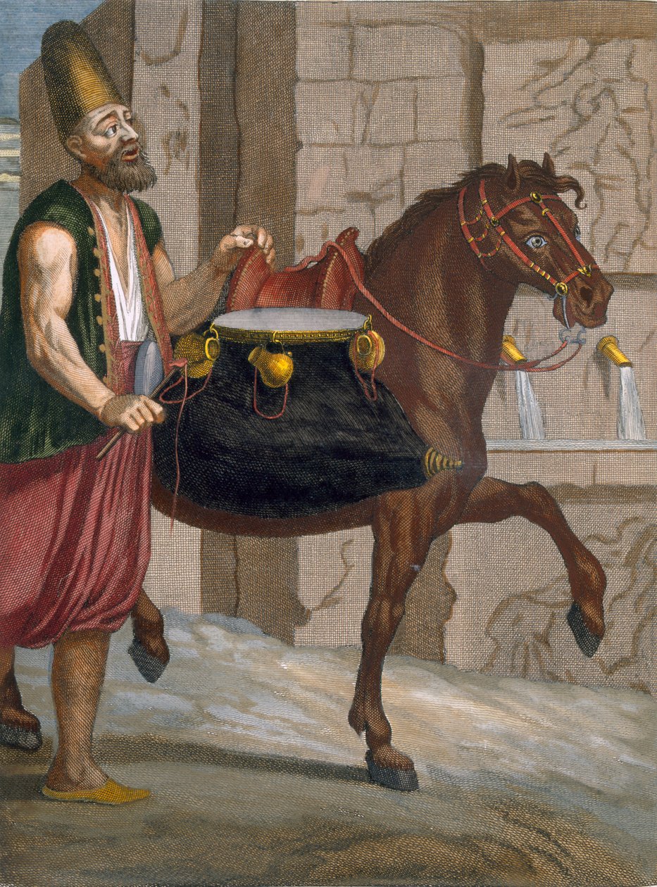 Saka, een liefdadige Dervish die water door de stad bracht, c.1708 door Jean Baptiste Vanmour