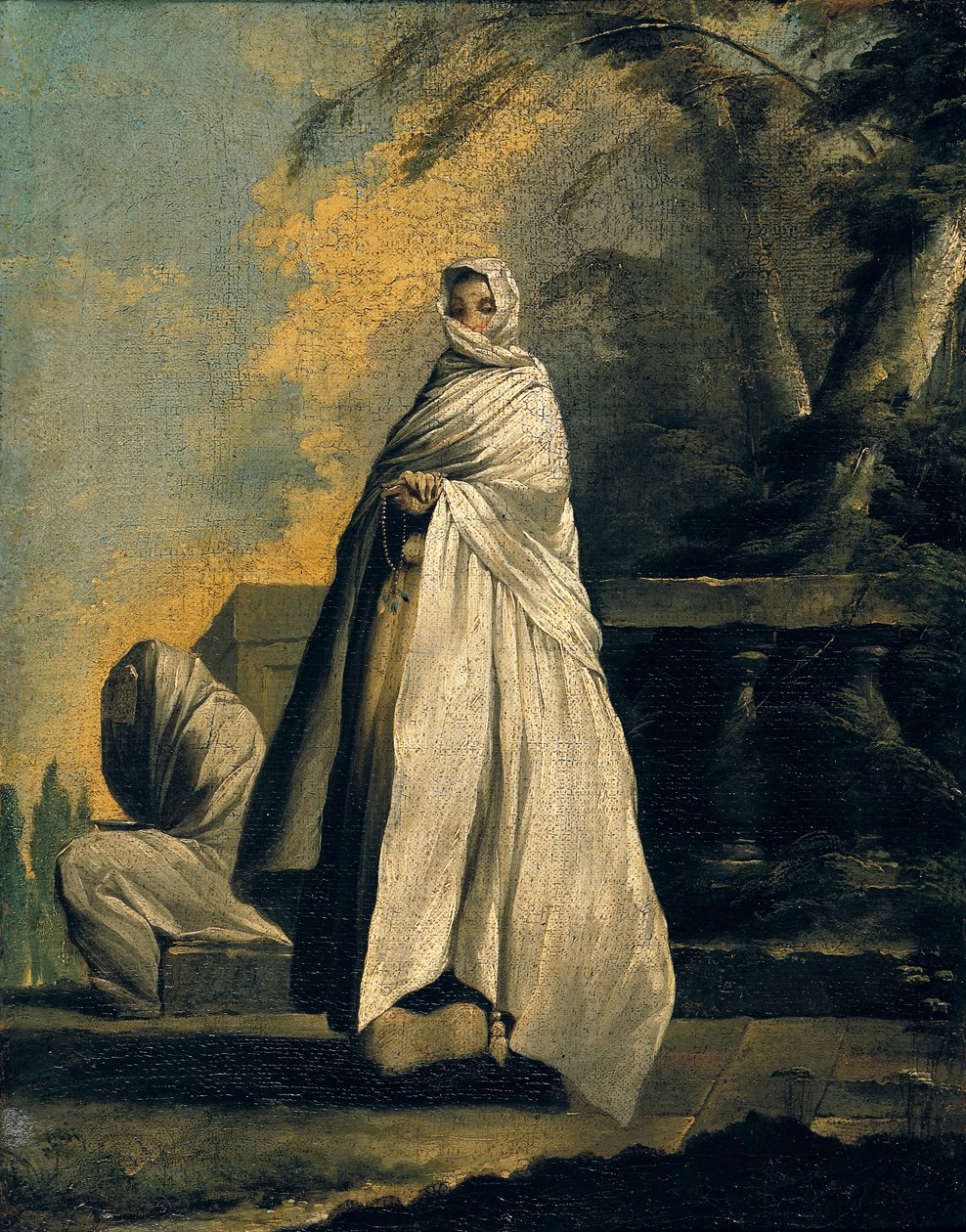 Vrouwen in het wit gedrapeerd door Jean Barbault