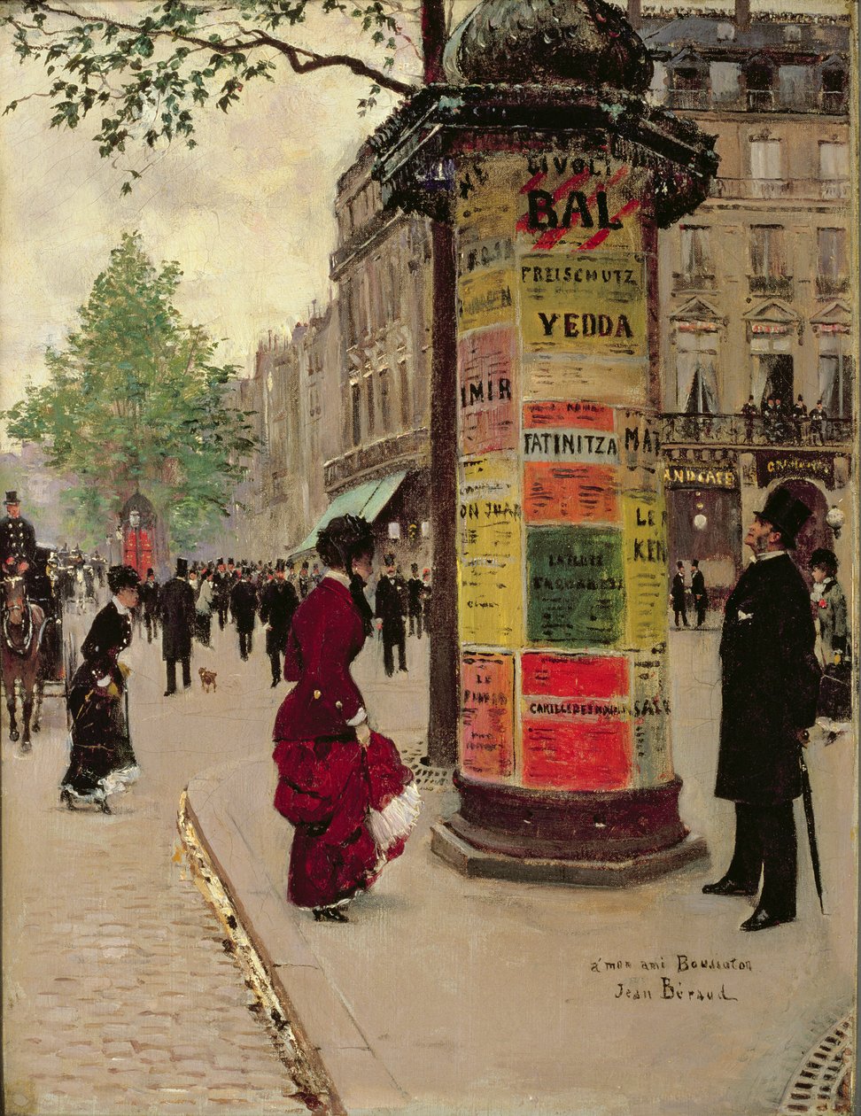 Parijs Kiosk, vroege jaren 1880 door Jean Beraud