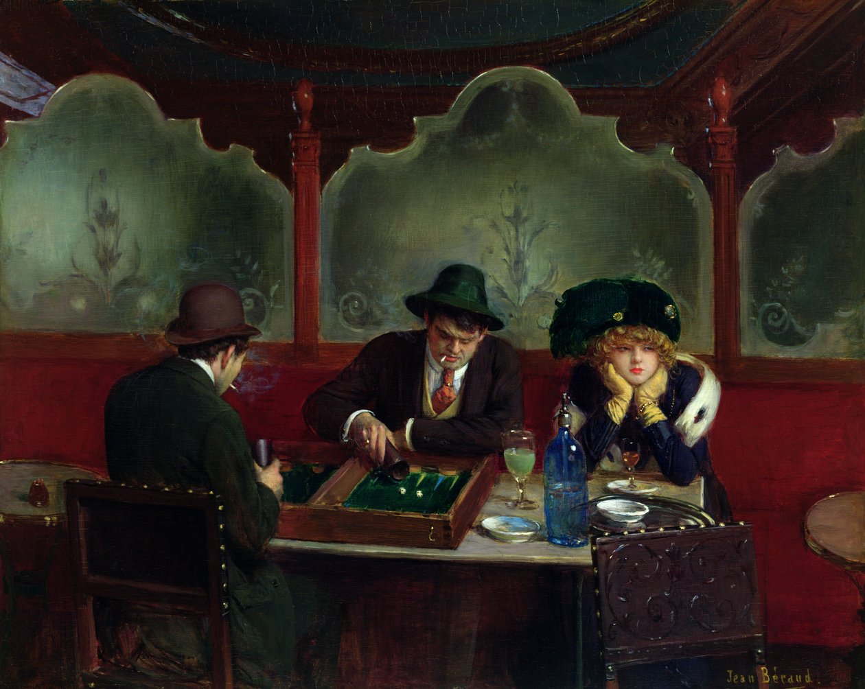 De Backgammon Spelers door Jean Beraud