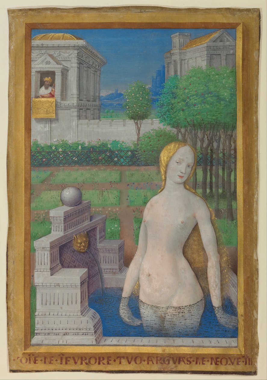 Bathseba in Bad door Jean Bourdichon