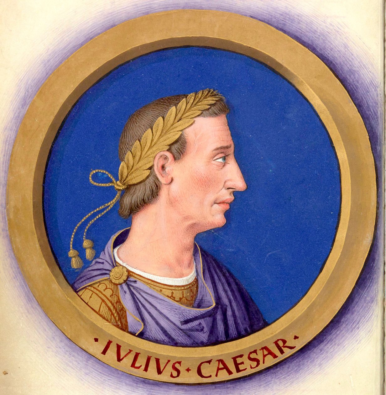 Beschrijving van de twaalf Caesars met hun figuren 1-Caesar door Jean Bourdichon