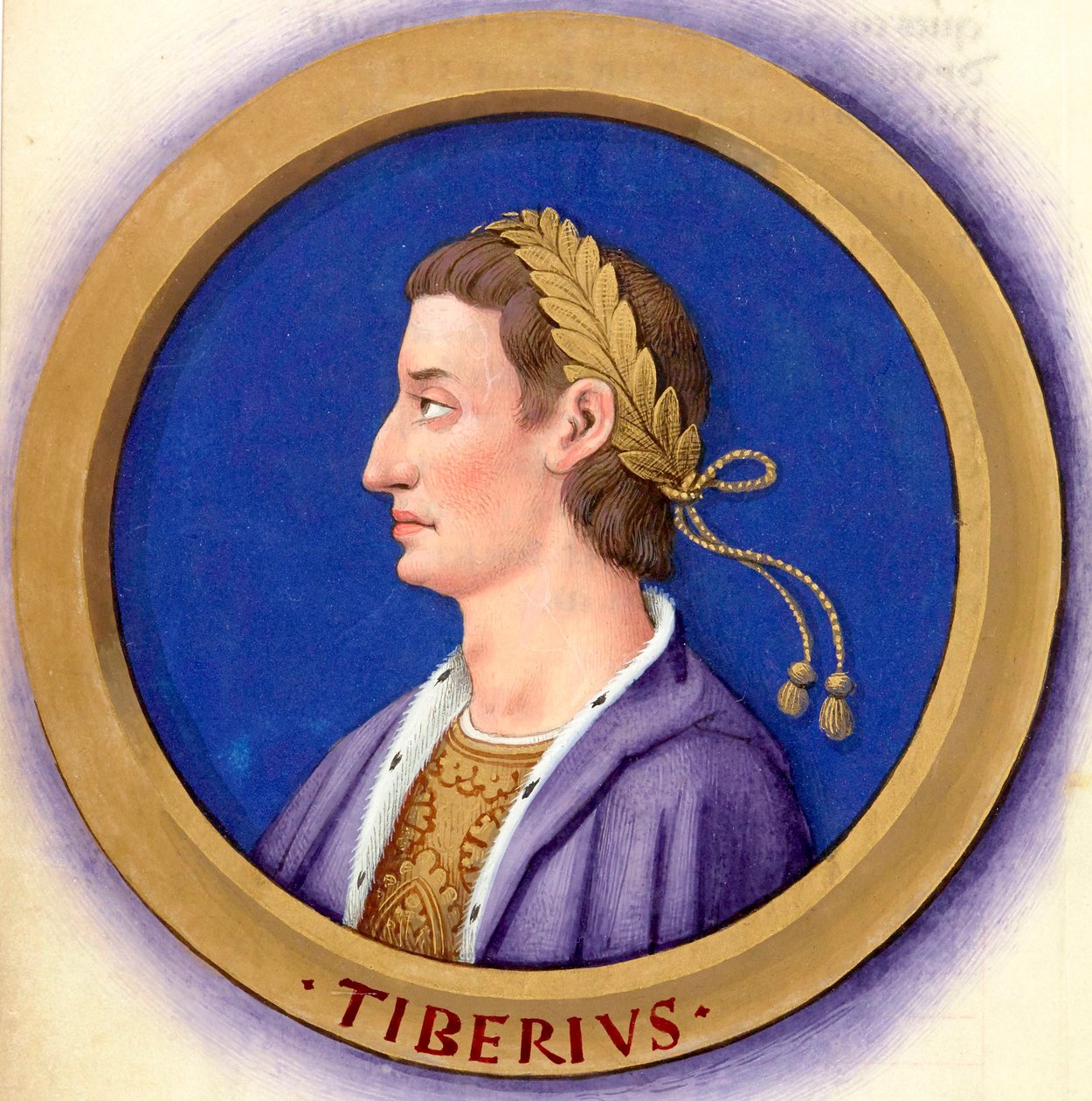Beschrijving van de twaalf Caesars met hun figuren 3-Tiberius door Jean Bourdichon
