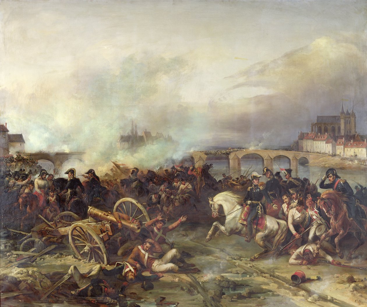 Slag bij Montereau, 18 februari 1814 door Jean Charles Langlois