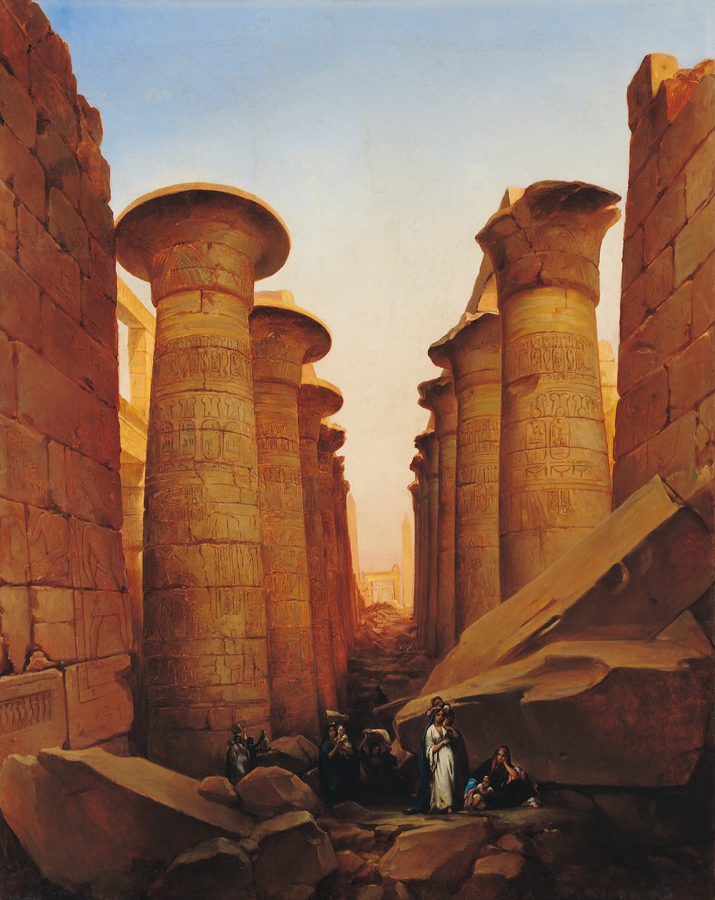 De Grote Tempel van Amon in Karnak door Jean Charles Langlois