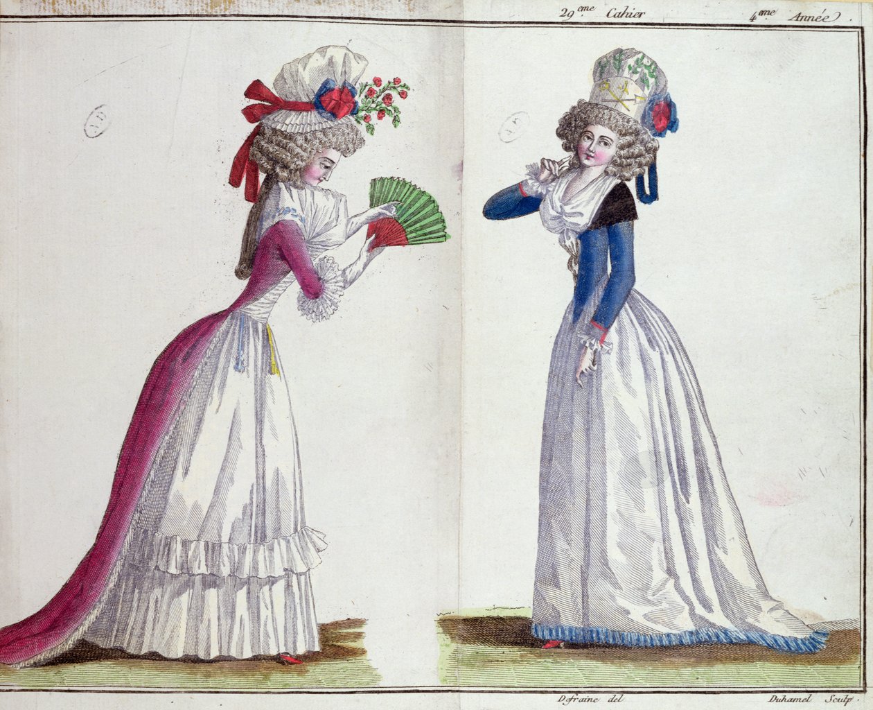 Modeplaat, 1789 (kleurgravure) door Jean Florent Defraine