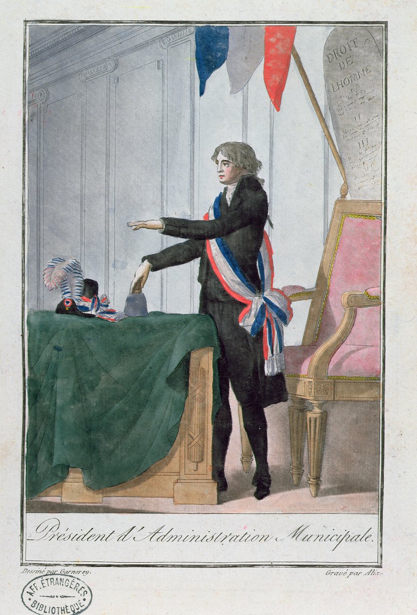 President van de Gemeentelijke Administratie tijdens de periode van het Directoire (1795-99) in Frankrijk door Jean Francois Garneray