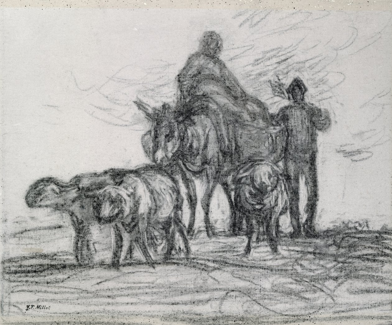 Terugkeer van de velden, 1873 door Jean Francois Millet