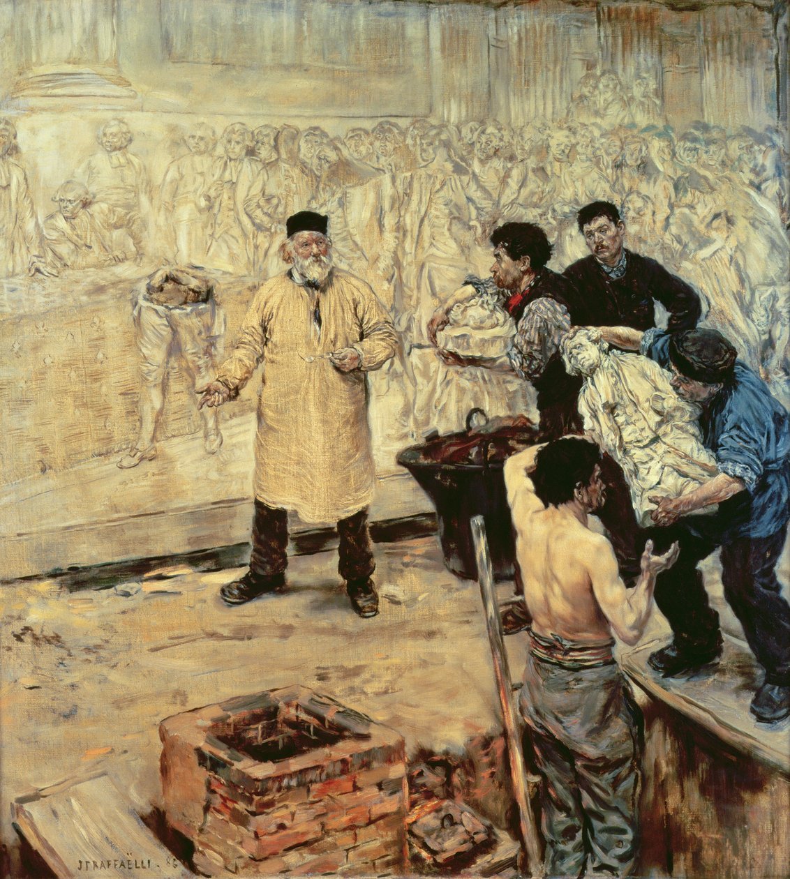 In de Gieterij, 1886 door Jean Francois Raffaelli