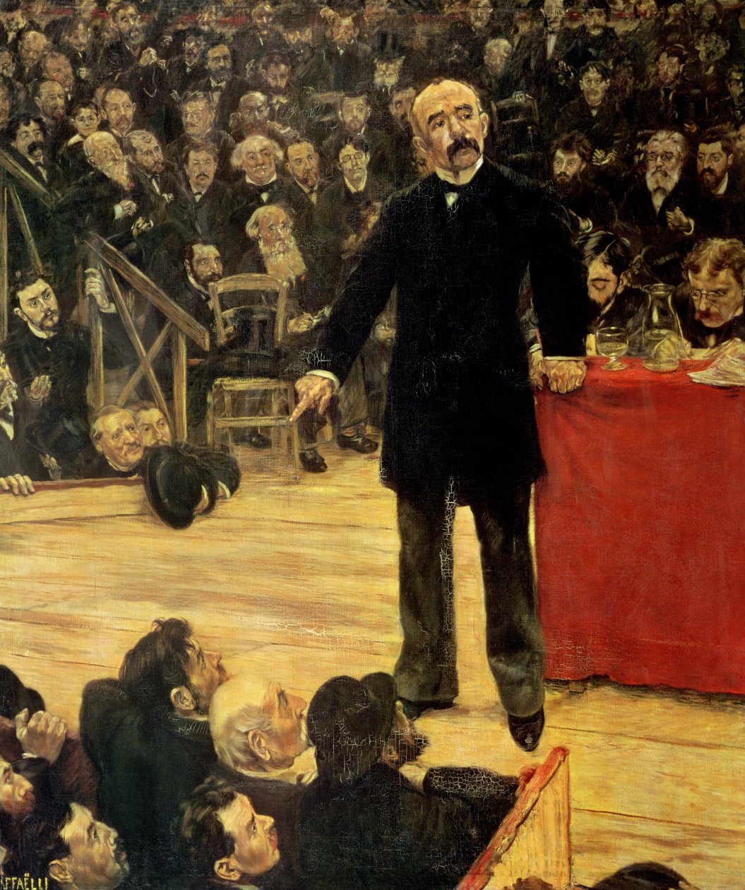 Georges Clemenceau (1841-1929) houdt een toespraak in het Cirque Fernando, 1883 door Jean Francois Raffaelli