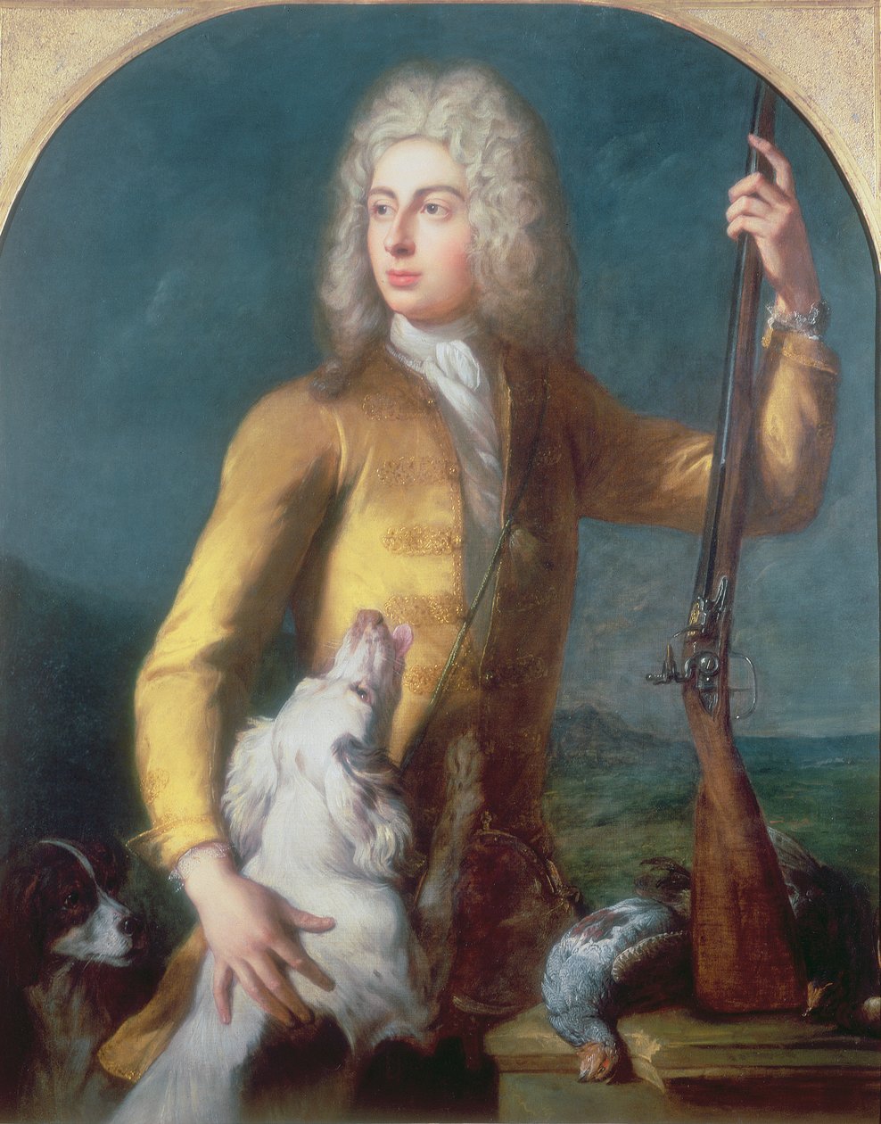 Een portret van een man door Jean François de Troy