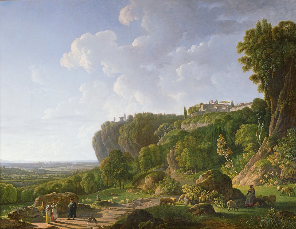Tivoli en de Romeinse Campagna langs de Via Appia door Jean François Sablet