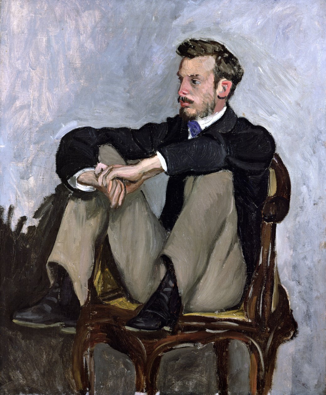 Portret van Auguste Renoir (1841-1919), 1867 door Jean Frederic Bazille