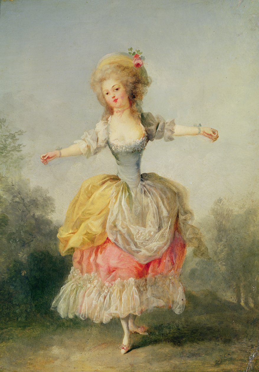 Danser in Louis XVI kostuum door Jean Frederic Schall