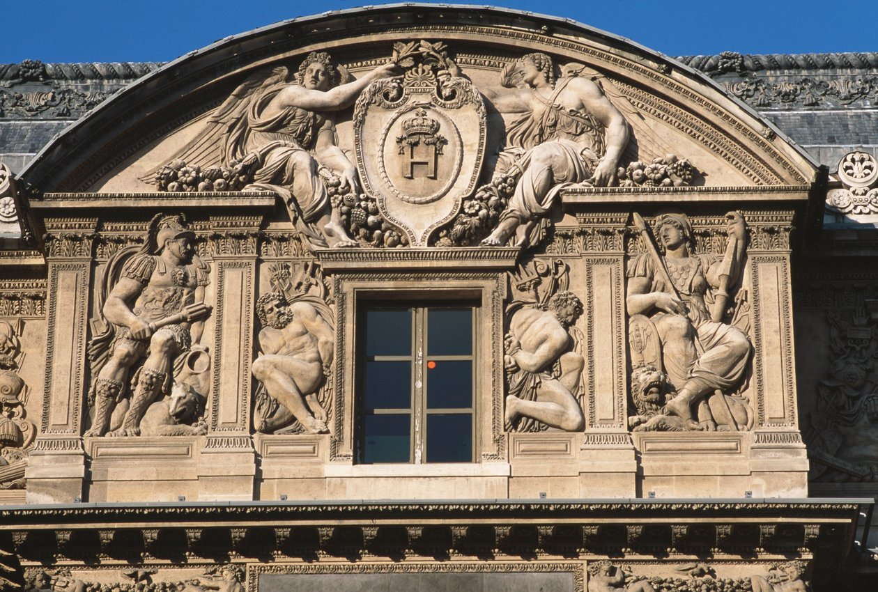 De Cour Carree; Lescot vleugel, uitzicht op de zolder door Jean Goujon