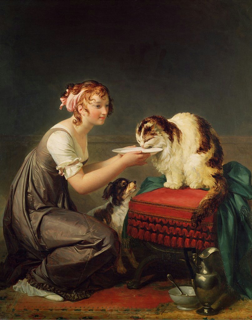 De lunch van de katten door Jean Honore Fragonard