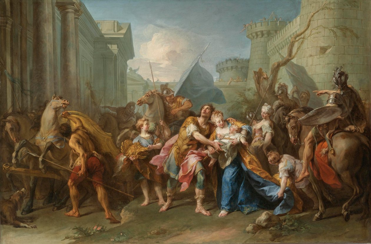 Het afscheid van Andromache en Hector door Jean II Restout