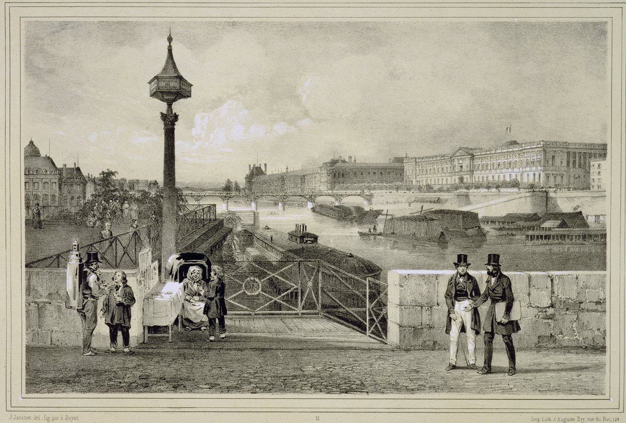 Het Louvre, gegraveerd door Auguste Bry door Jean Jacottet
