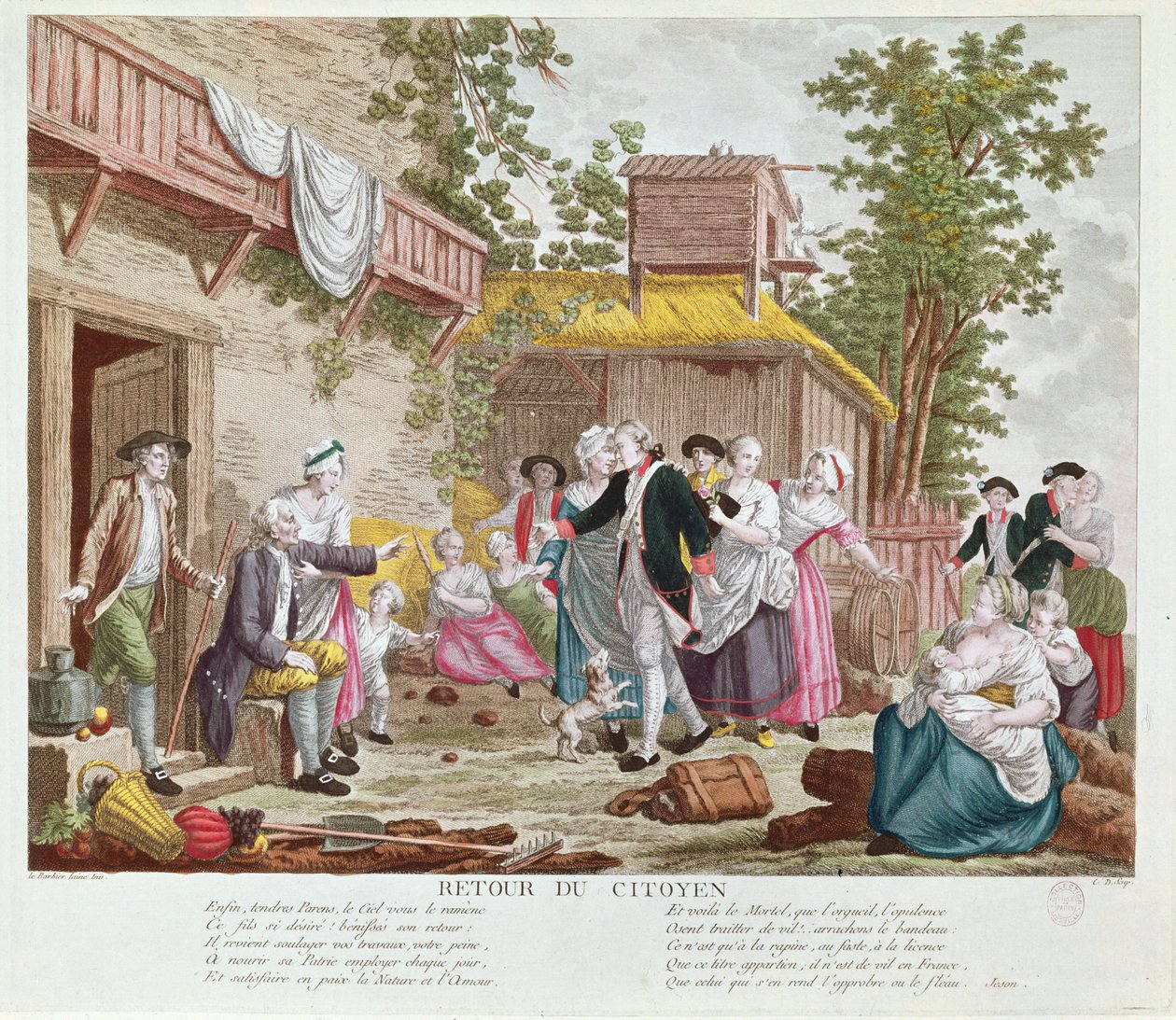 De terugkeer van de burger, 1792 door Jean Jacques Francois Le Barbier