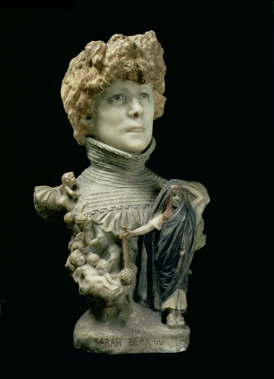 Portretbuste van Sarah Bernhardt, ca. 1890 door Jean Leon Gerome