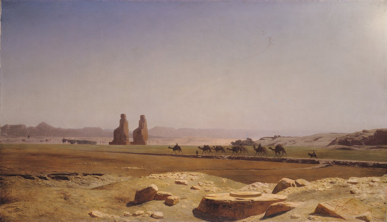 De Vlakte van Thebe in Opper-Egypte, 1857 door Jean Leon Gerome