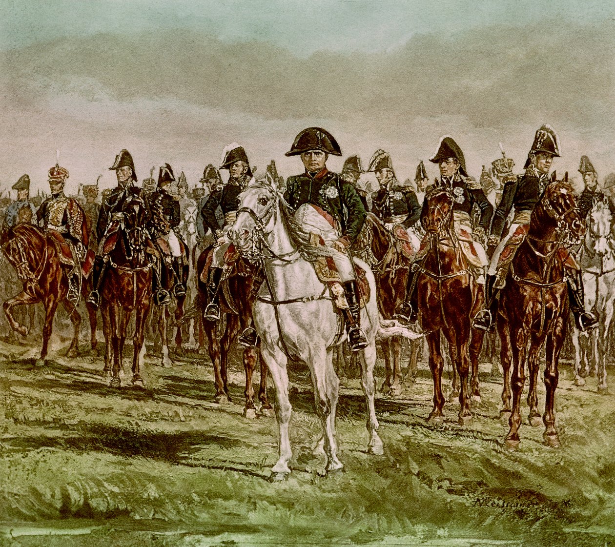 Napoleon I (1769-1821) en zijn staf, ca. 1860 door Jean Louis Ernest Meissonier