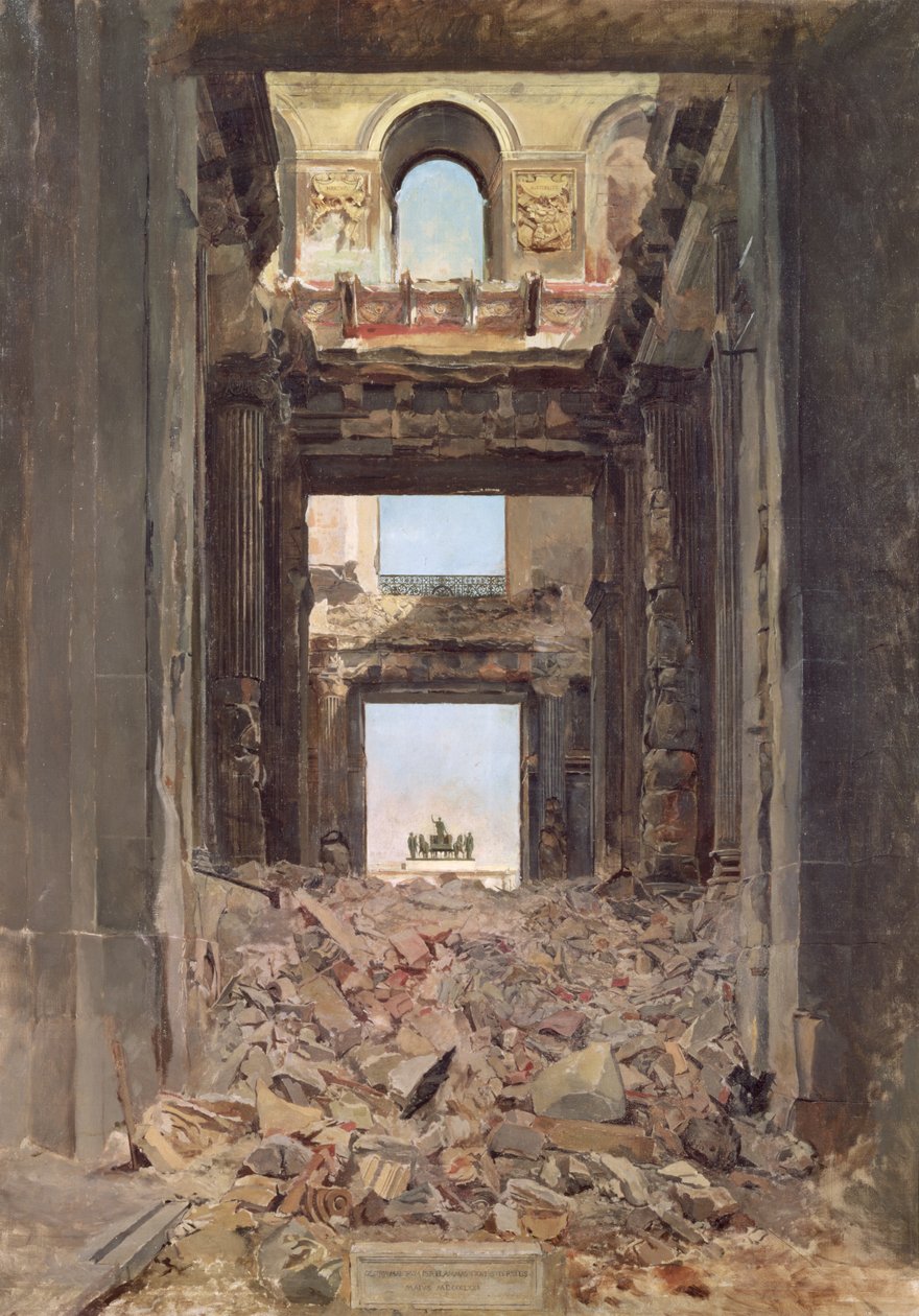 De Ruïnes van de Tuilerieën, 1871 door Jean Louis Ernest Meissonier