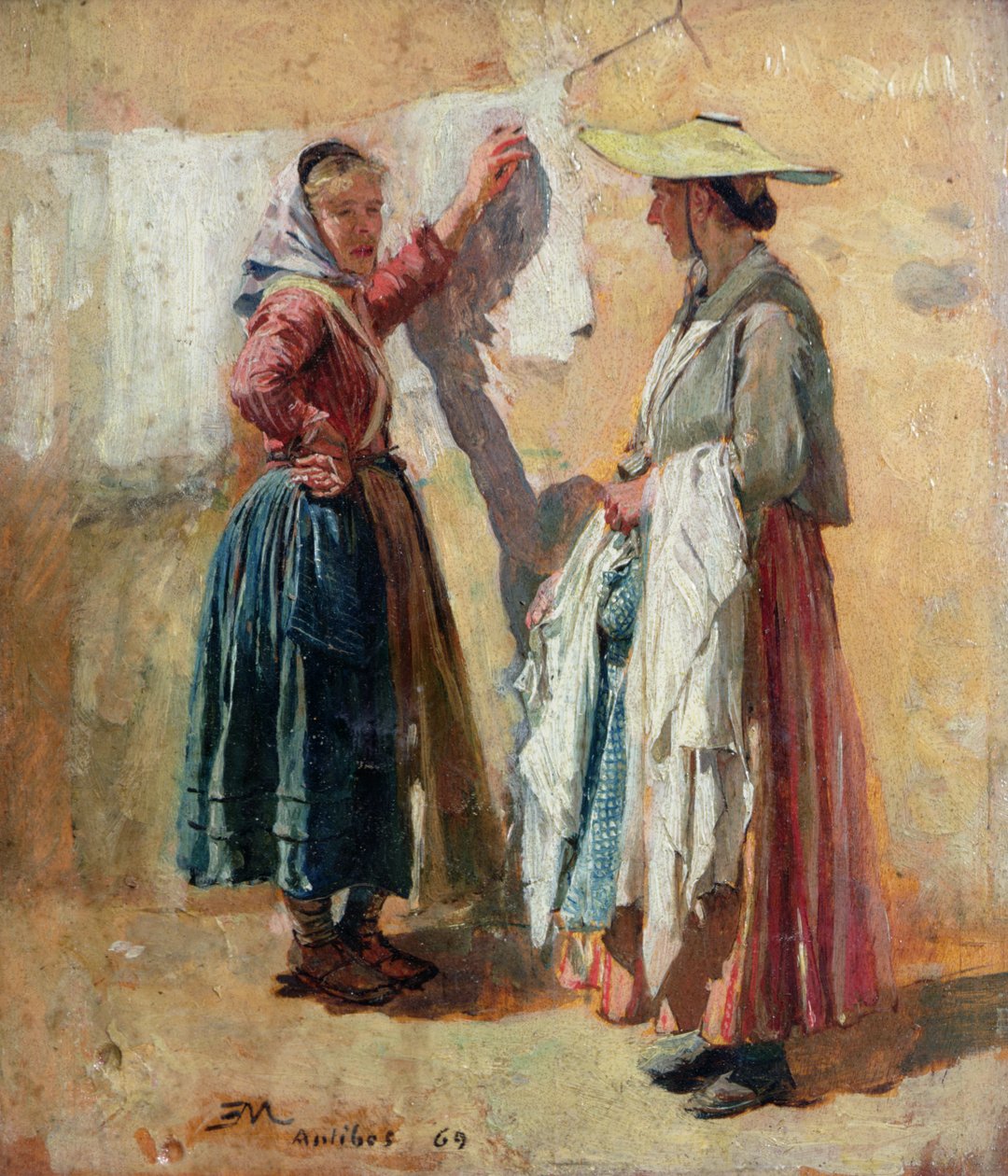 Wasvrouwen in Antibes, 1869 door Jean Louis Ernest Meissonier
