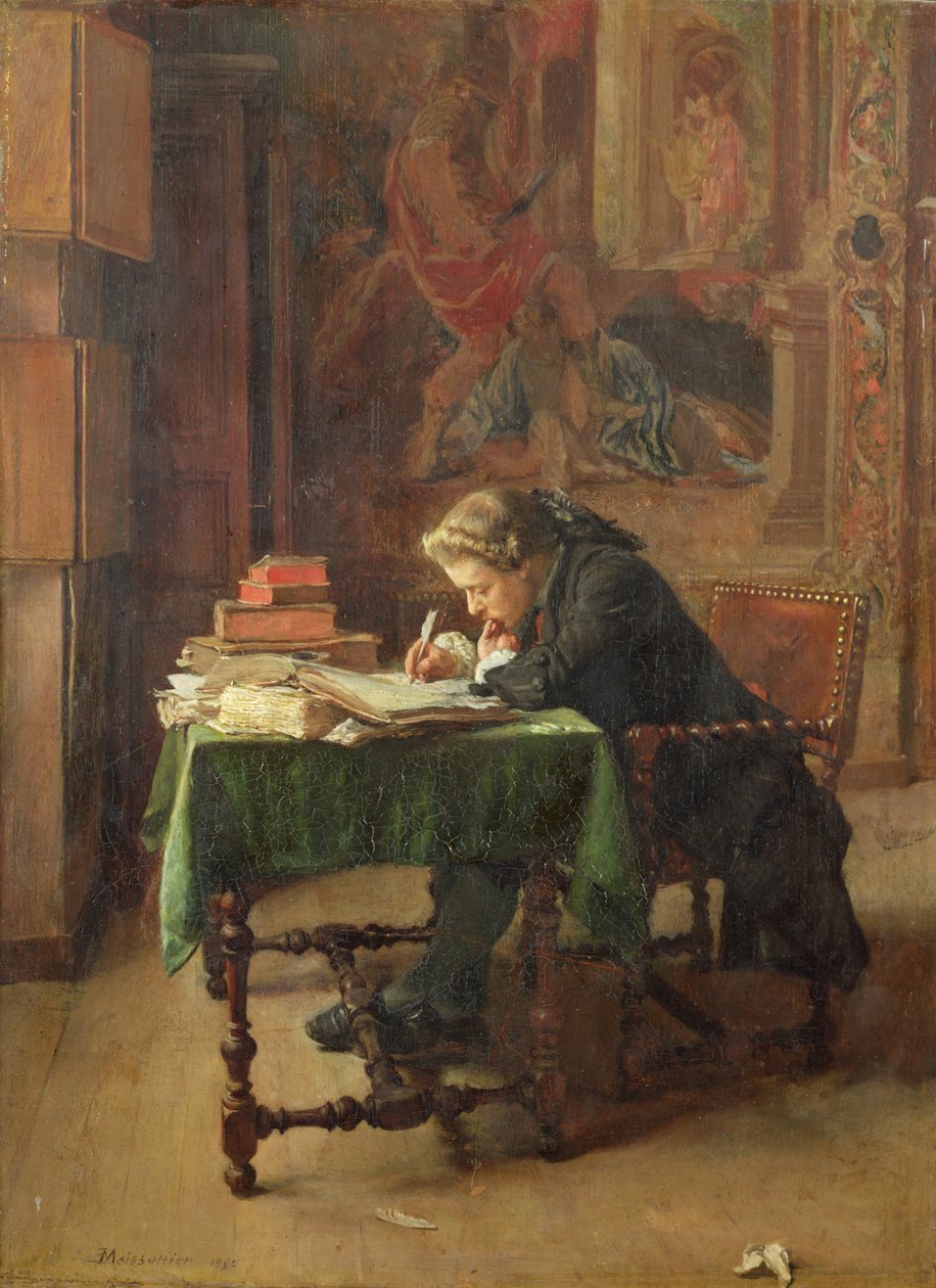 Jonge man aan het schrijven, 1852 door Jean Louis Ernest Meissonier