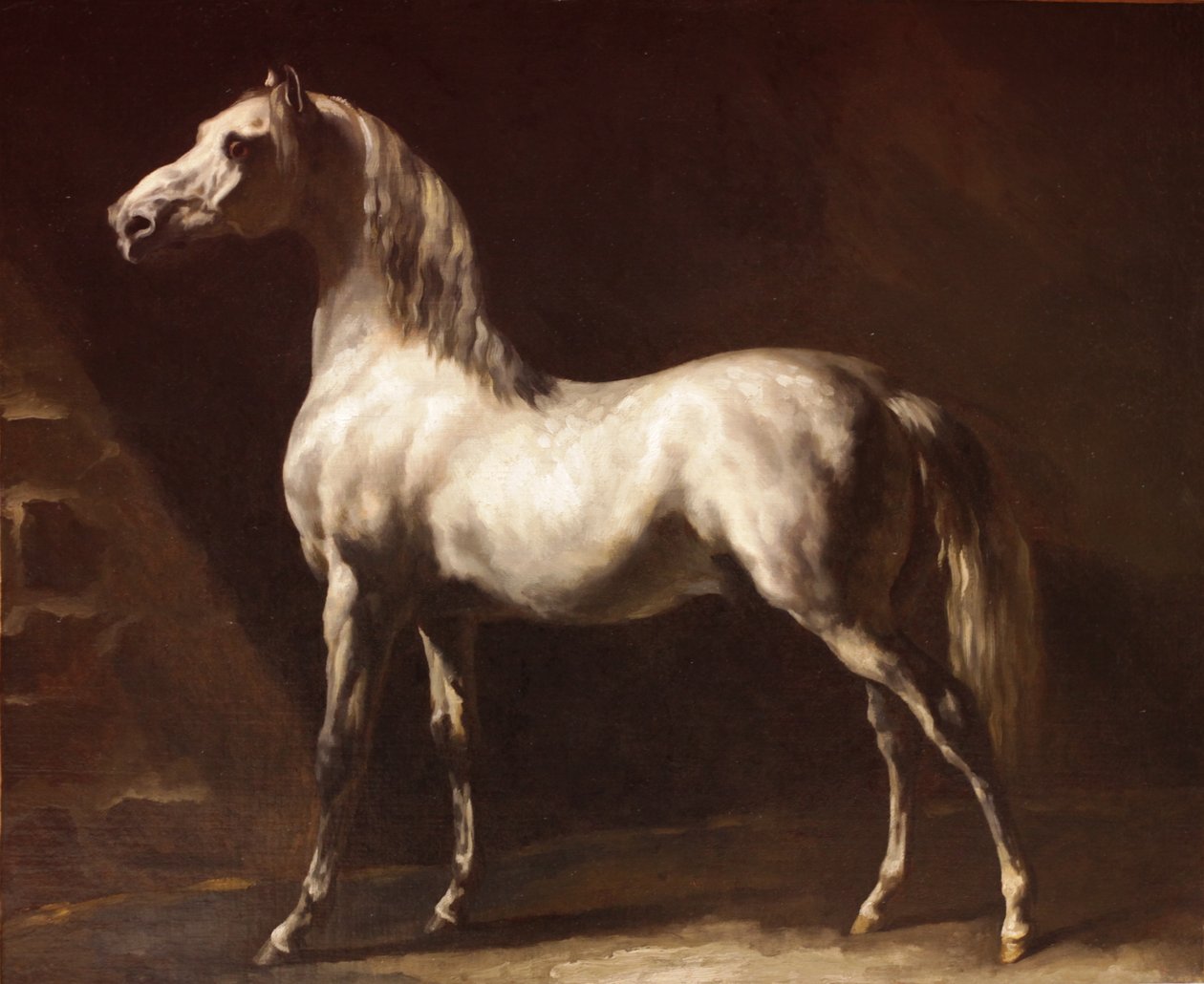 Grijs-wit Arabisch paard door Theodore Gericault