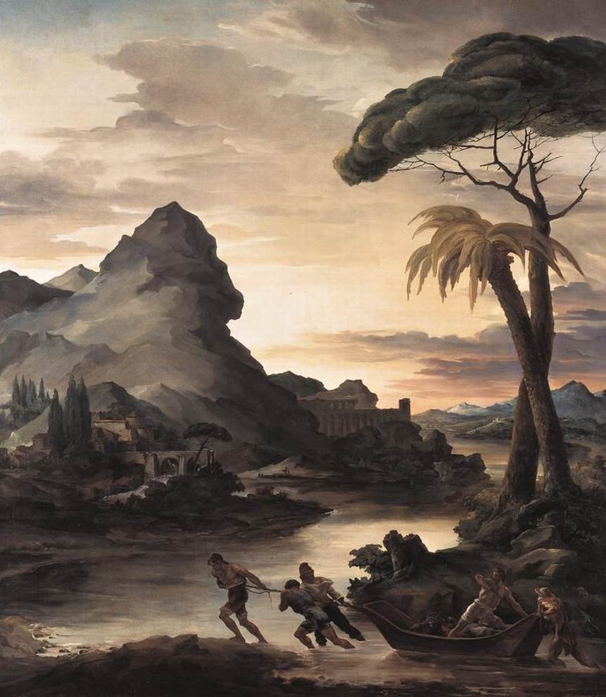 Heroïsch landschap met vissers door Theodore Gericault
