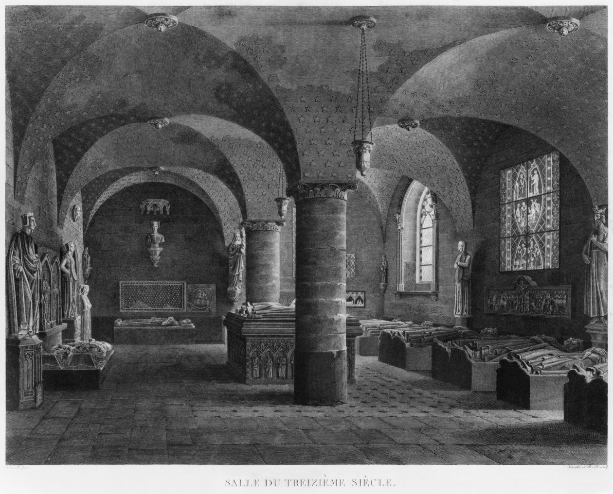 De 13e eeuwse kamer, Musee des Monuments Francais, Parijs, illustratie uit 
