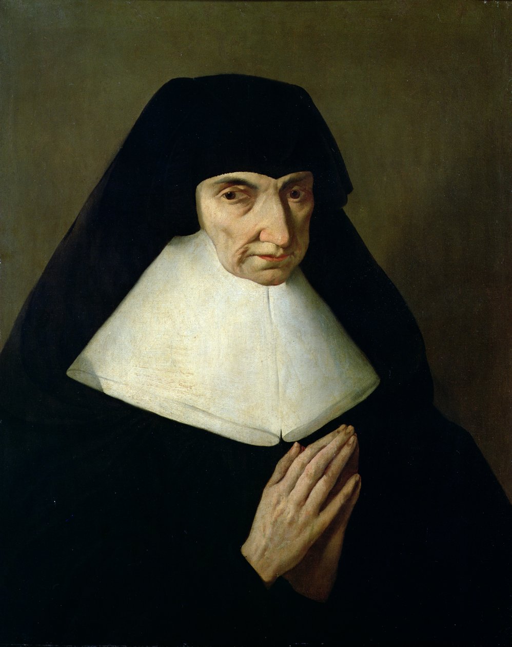 Portret van Catherine de Montholon, oprichter van de Ursulinenorde in Dijon door Jean Tassel
