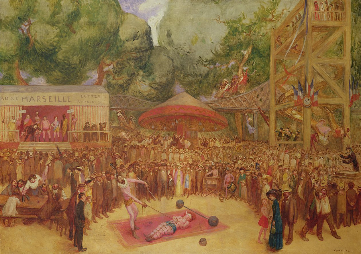 De kermis in Saint-Cloud, ca. 1920 door Jean Veber