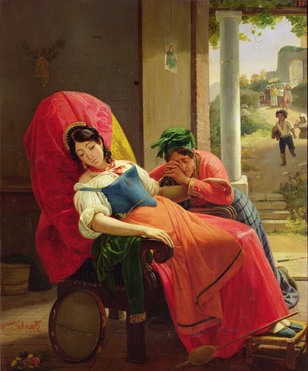 De Vermoorde Vrouw, ca. 1824 door Jean Victor Schnetz