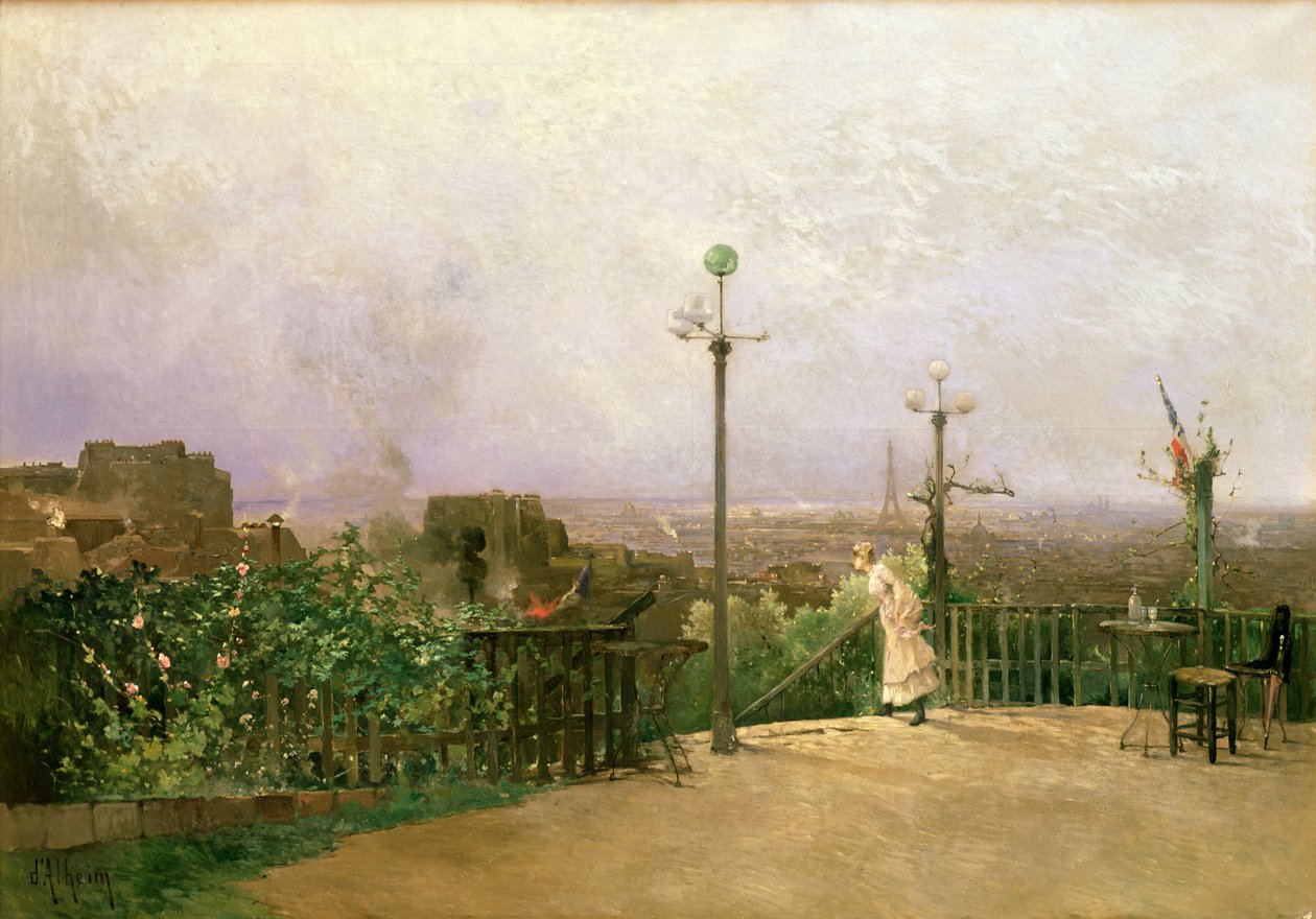 Parijs gezien vanaf de hoogten van Montmartre door Jean d