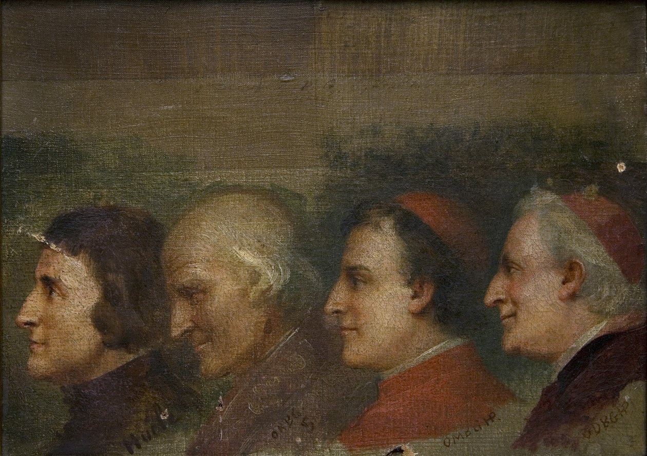 Vier Geestelijken door Jehan Georges Vibert