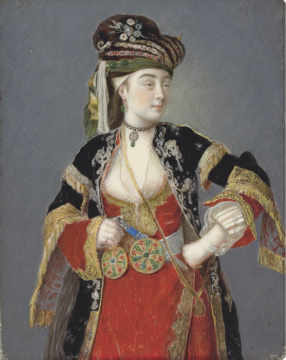 Vermoedelijk Portret van Laura Tarsi in Turkse Kleding door Jean Étienne Liotard