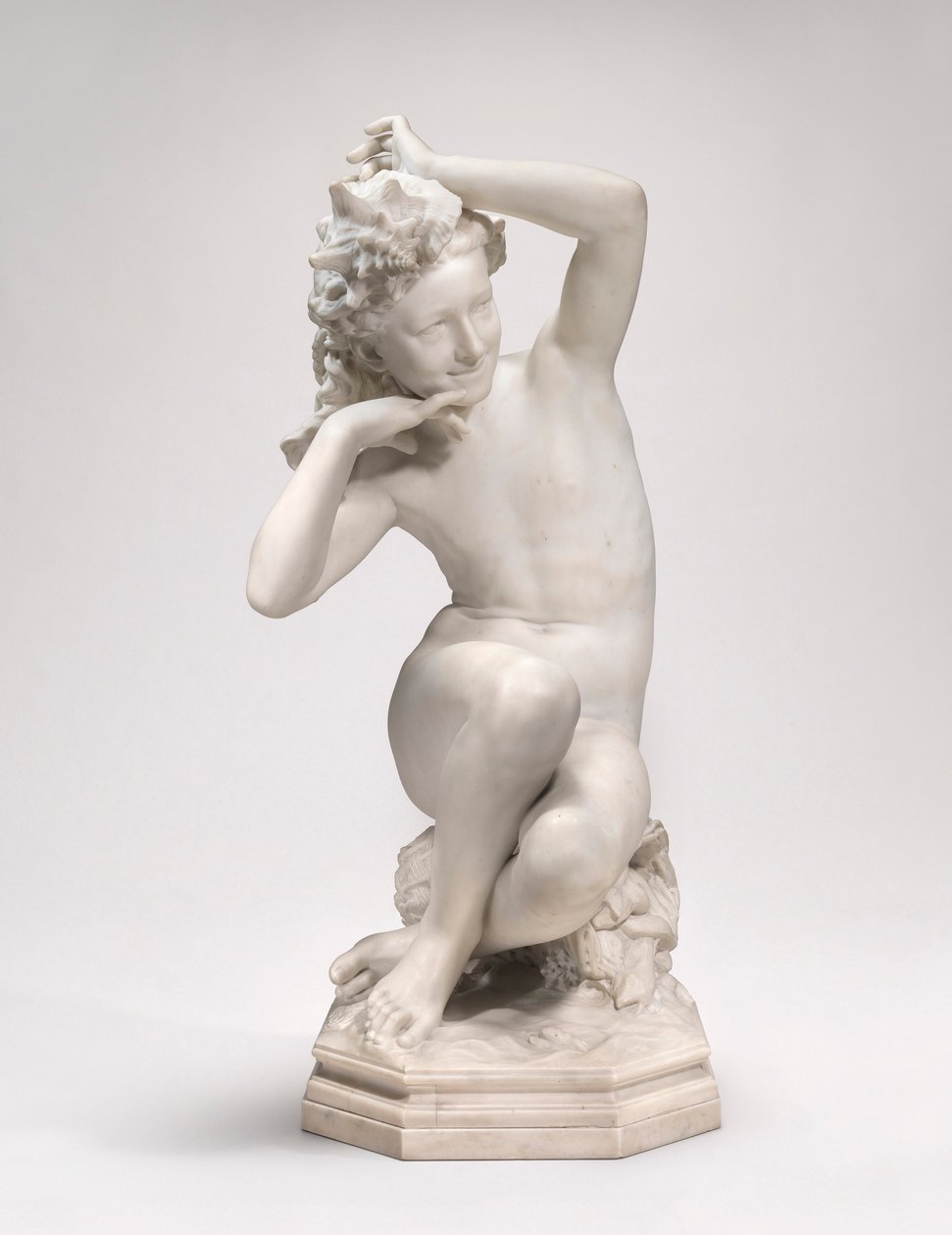 Meisje met een schelp door Jean Baptiste Carpeaux