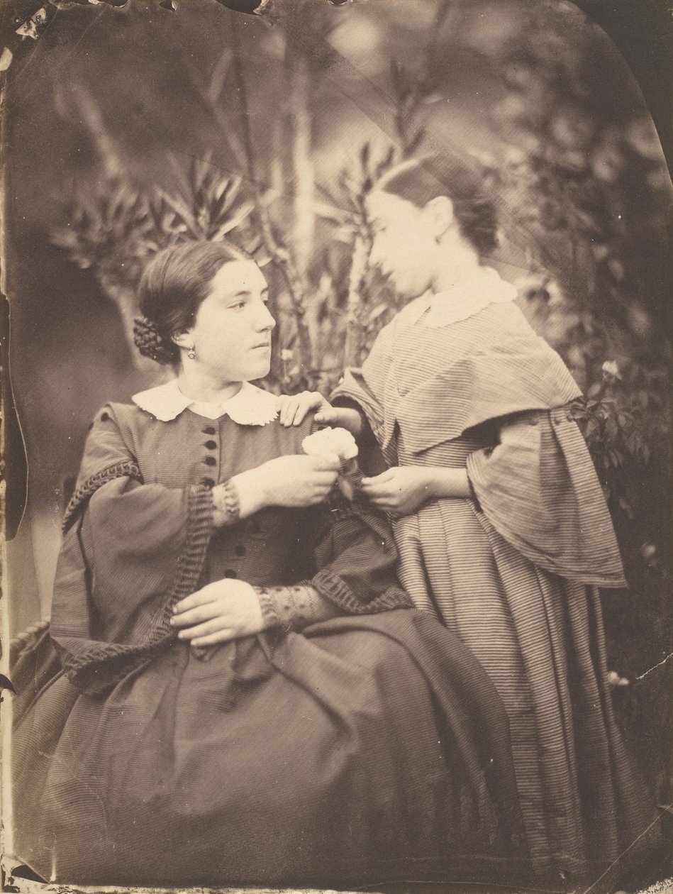 Portret van vrouw en kind,1855 (foto) door Jean Baptiste Frénet