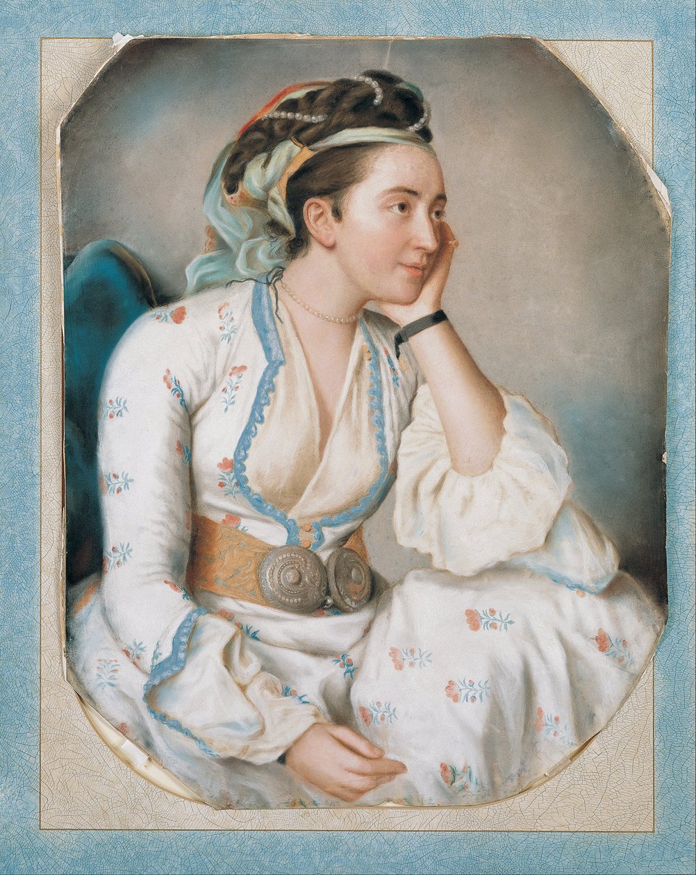 Een Vrouw in Turkse Kleding door Jean Étienne Liotard