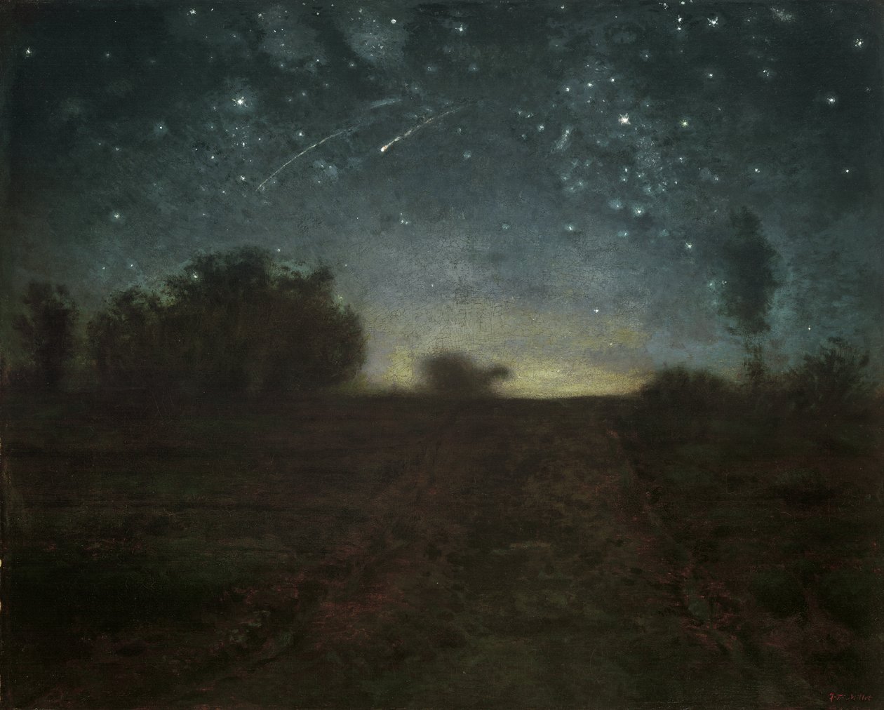 Sterrennacht, c.1850-65 door Jean Francois Millet