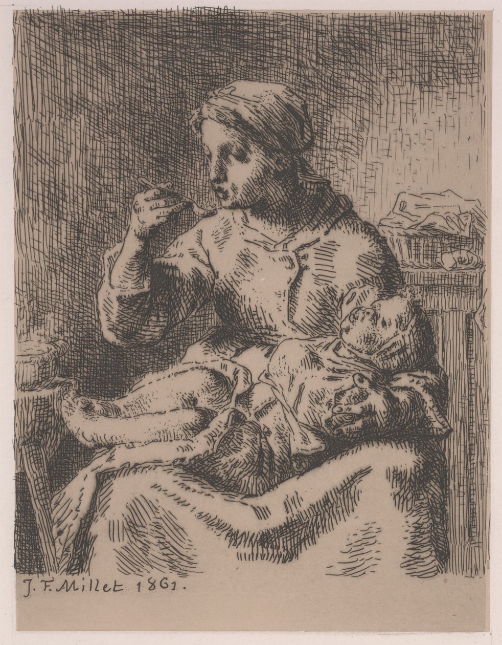 De pap door Jean Francois Millet