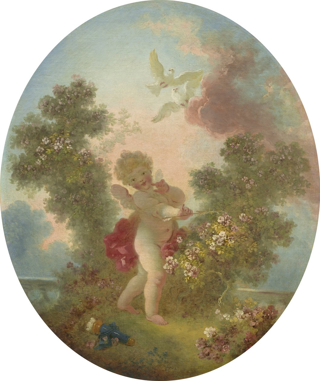 Liefde de wachter, ca. 1773-76 door Jean Honore Fragonard