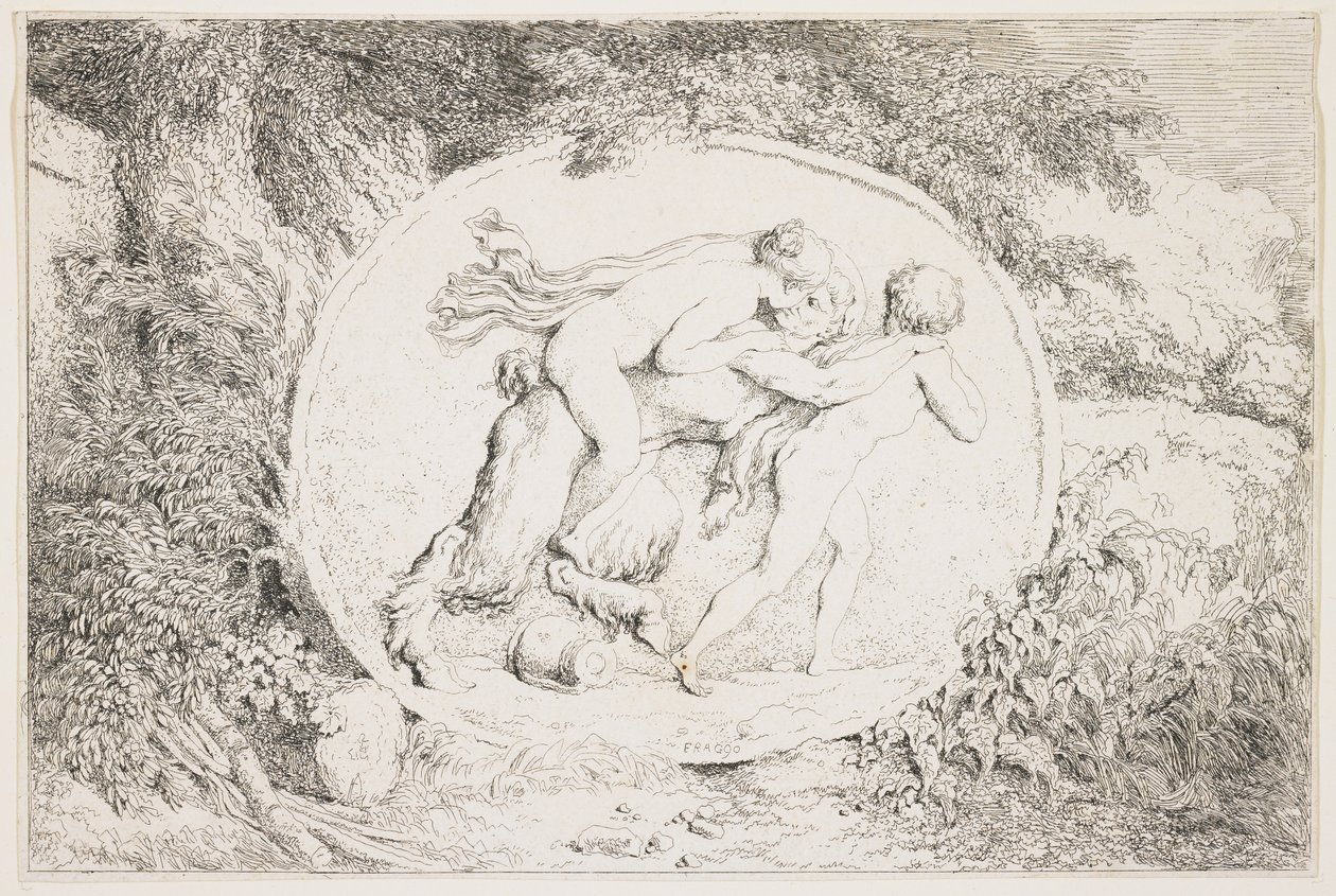 Nimf op een Satyr, 1763 door Jean Honore Fragonard