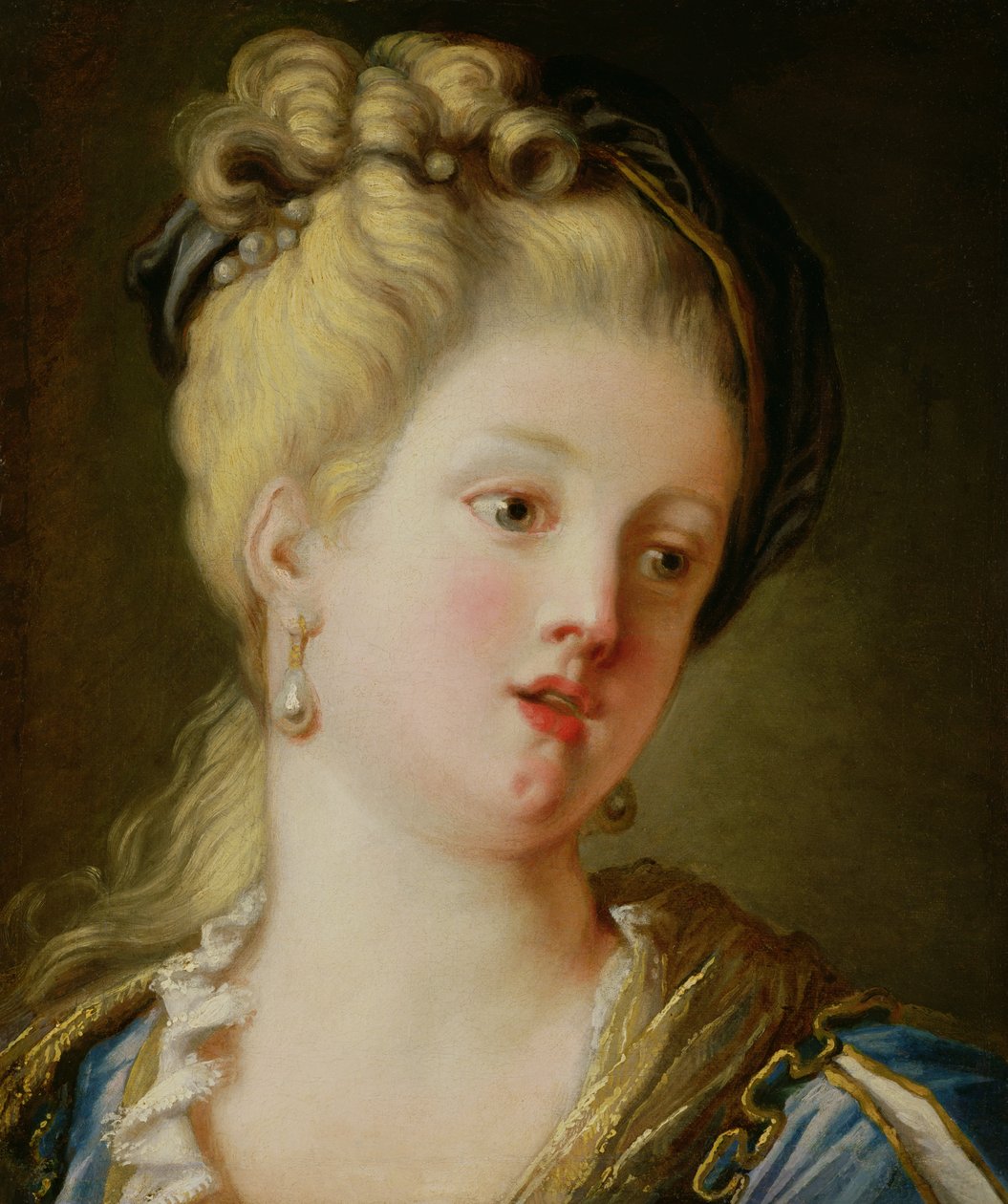 Portret van een jonge vrouw door Jean Honore Fragonard