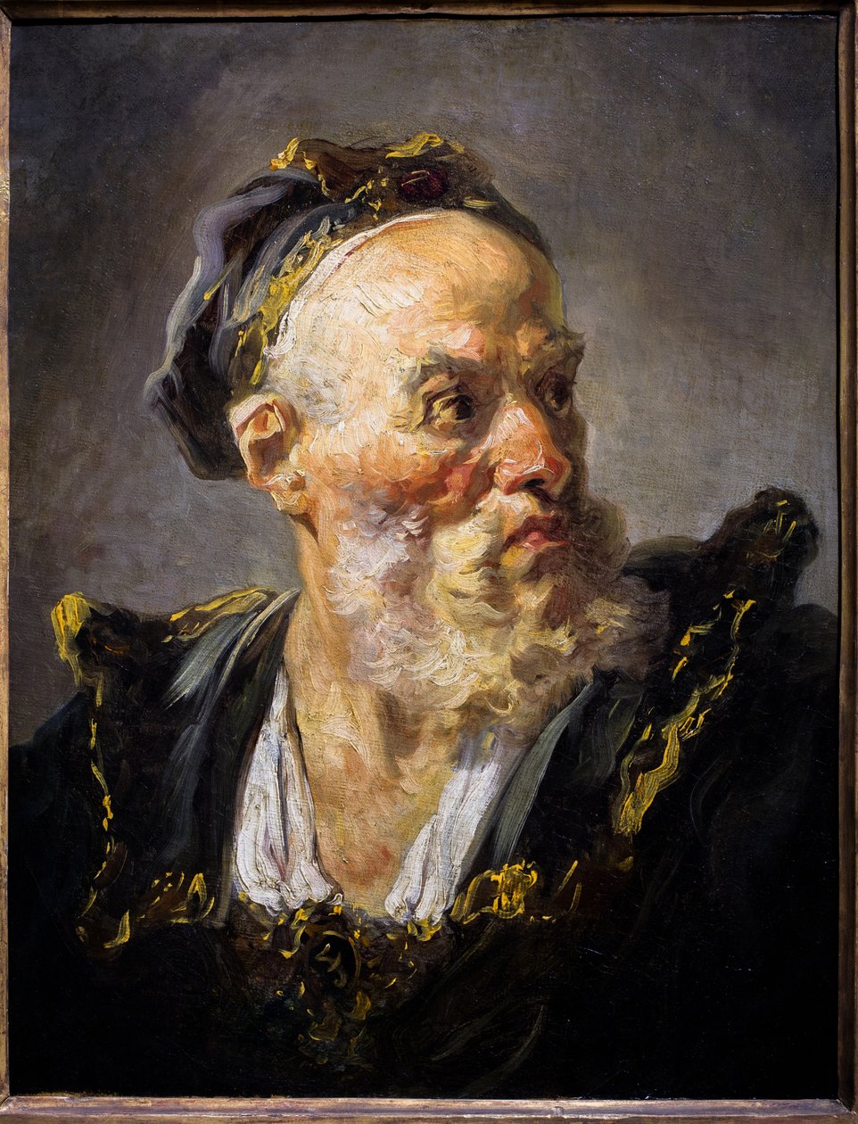 Hoofd van een oude man door Jean Honore Fragonard