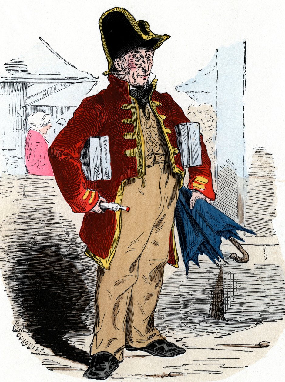 Man die eau de Cologne verkoopt door Jean Antoine Valentin Foulquier