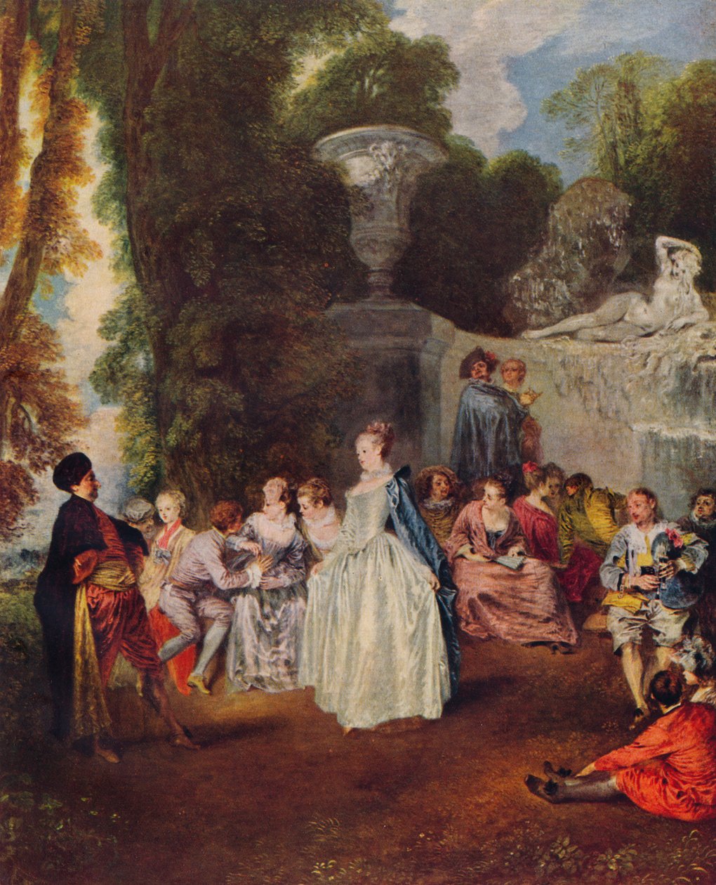 Venetiaanse feesten door Jean Antoine Watteau